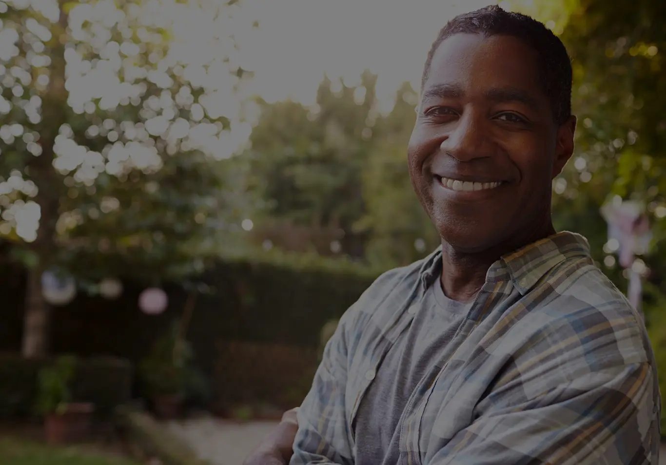 A man standing in a garden