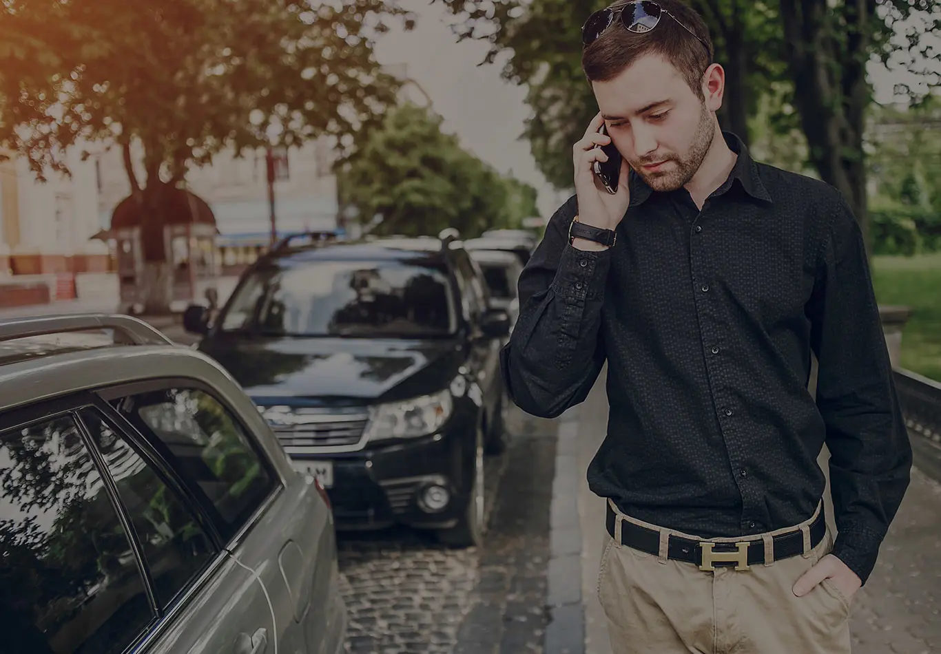Markets Key Benefit 4 A man is walking down the street and talking on the phone